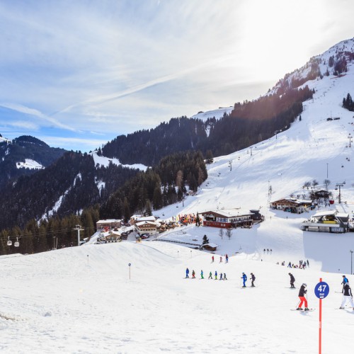 Piste van Söll in de winter